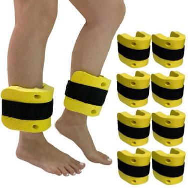 Imagem de Kit 4 Pares Caneleiras Hidroginástica Em EVA 1 à 2kg DF1094 Amarela Da