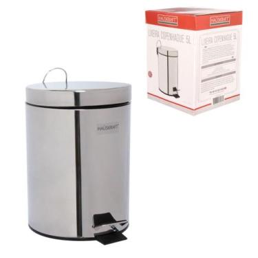 Imagem de Cesto Lixeira Cozinha e Banheiro Em Inox 5 Litros Hauskraft