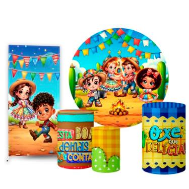 Imagem de Trio Capas Cilindro + Painel Redondo + Lateral Festa Junina (K2FJN0017)