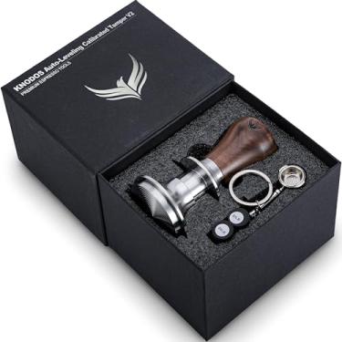 Imagem de KNODOS Tamper de café expresso calibrado de nogueira de 57 mm compatível com Lelit Anna, Grace, Anita, Ascaso Dream, Arc, Basic, La Pavoni Domus Bar, Clube, máquinas de café expresso Portafilter de 57