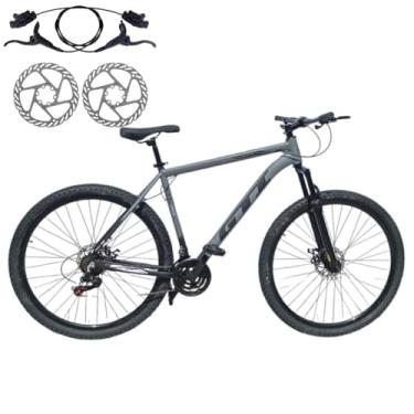 Imagem de Bicicleta Aro 29 GTI Roma 24 Velocidades MTB Index Disco Hidráulico Suspensão 80mm Unissex (Cinza/Preto, 17)
