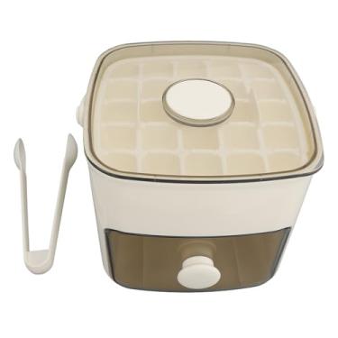 Imagem de Bandeja de Gelo Fabricante de Cubos de Gelo Conjunto Com 2 Bandejas e Caixa de Armazenamento para 120 Cubos Botão de Liberação Fácil Design Alimentar Pp Material de Silicone Lida (LEITE BRANCO)