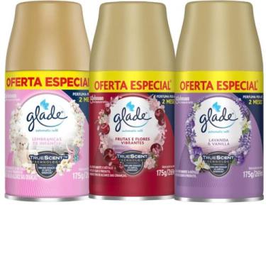 Imagem de Combo Odorizador de Ambiente Glade Refil Automatic 269ml, Rosa/Vermelh