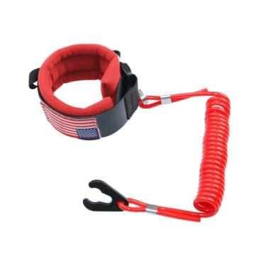 Imagem de GZZTORES Cordão De Segurança Para Barco Gzztores, Interruptor Jet Ski Marinho, Pulseira Substituição 6E9-82575-00 Motor Popa Yamaha Mercury Tohatsu Honda, Cabo Parada (Vermelho)