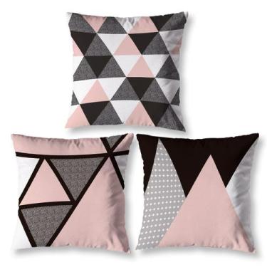 Imagem de Kit 3 Almofadas Cheias 40cm x 40cm Decorativas Estampadas Digital Colo