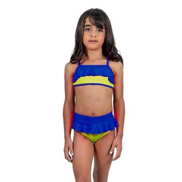 Imagem de Biquíni Infantil Com Babado Poliamida Proteção UV De Amarrar - HYPE MO