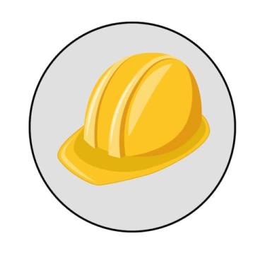 Imagem de Adesivo Decorativo Redondo Tema Construção, 250mm, Personalizado (CT-389, BOPP, 250-MM)