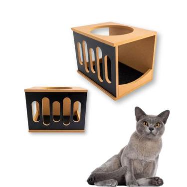 Imagem de Nicho Para Gato 1pç Montado Acompanha Kit Fixação Casa para Gato Wave 