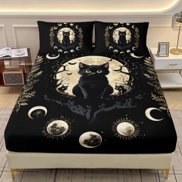 Imagem de AILONEN Jogo de lençol solteiro solteiro com tema de animais kawaii com tema de animais Kawaii, 3 peças, para decoração de quarto, 1 lençol com elástico e 2 fronhas