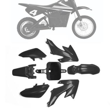 Imagem de IUVWISN Dirt Bike Kit completo de plástico para para-lama capas laterais protetor de kit de carenagem para MX 650 500 MX650 MX500 bicicleta elétrica sujeira preta