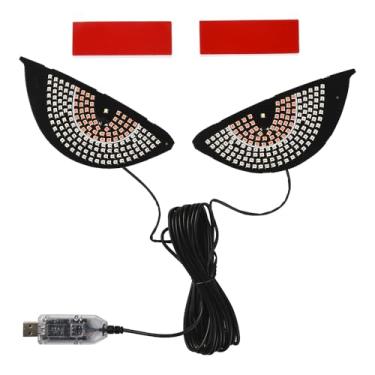 Imagem de Luz de olho diabólico para janela traseira de para-brisa de carros, luzes LED de sinalização de olho de demônio, luzes piscando piscando com sinal de segurança de raiva na estrada, controle de botão