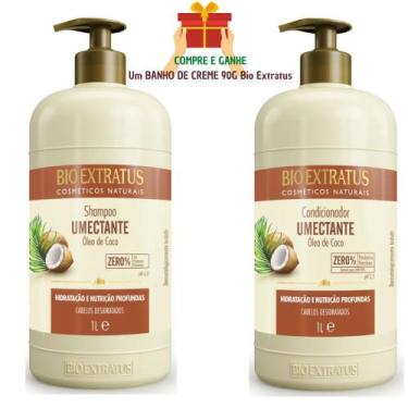Imagem de Shampoo Condicionador Óleo De Coco 1l Bio Extratus + Brinde