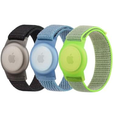 Imagem de Pacote com 3 pulseiras de nylon para crianças, pulseira para suporte, pulseira antiperda ajustável para bebês, meninos e meninas, idosos (preto/azul/verde)