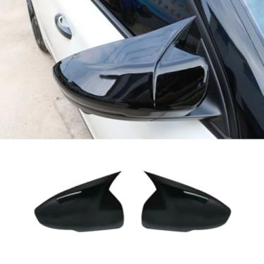 Imagem de Capa de proteção traseira para carro compatível com Roewe i5 2018-2022 Kit de carroceria de acabamento de capa de espelho lateral acessórios de carro (preto brilhante)