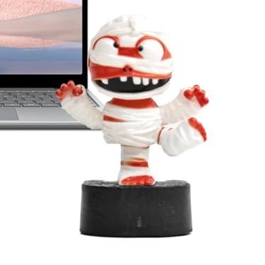 Imagem de Rrlihjgu Figuras Solares Para Painel Do Carro | Ornamento De Múmia Balançante Para O Painel Do Veículo,Pequeno Engraçado Movido a Energia Solar para Decoração de Halloween, Escritório, Casa e