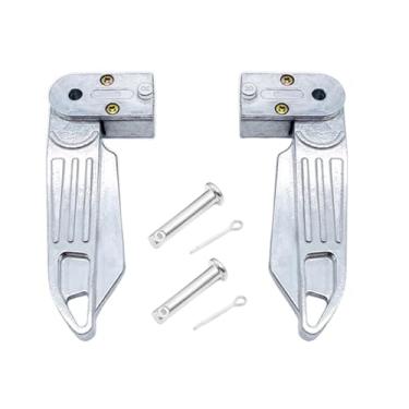 Imagem de predolo Apoios para os pés de motocicleta, pedais traseiros leves de substituição para bicicletas elétricas, Prata