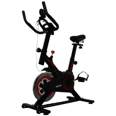 Imagem de Bicicleta Ergométrica Spinning, Roda de Inércia 4 kg, Capacidade 100 kg, Altura Máxima 1,75m, Preta e Vermelha