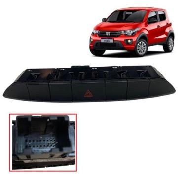 Imagem de Botão Comando Pisca Alerta Fiat Uno Mobi 2017 A 2021 5 Pinos
