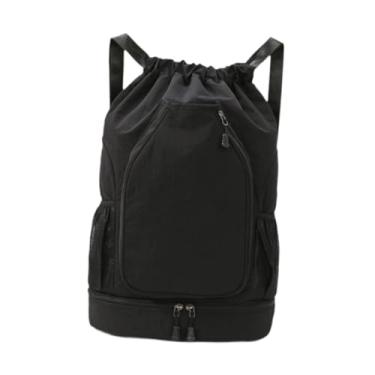 Imagem de oshhni Bolsa para raquete de badminton, mochila de tênis, multifuncional, portátil, esportiva, mochila de basquete para academia, esportes ao ar livre, Preto