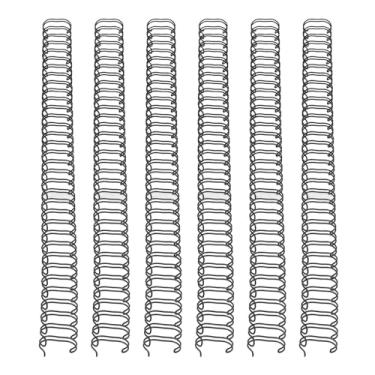 Imagem de Naroote Conjunto de Coluna de Fios de Loop Duplo, Aplicação Ampla de 180 Capacidade de Folha Ferro 19 Mm Diâmetro 50pcs Nylon Coating Binding Loop Spine para Documentos (Preto)