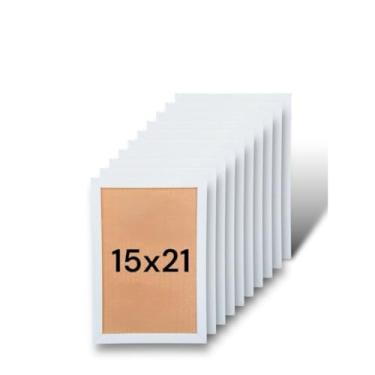 Imagem de Kit 10 Porta Retratos A5 15x21 Moldura Branca Com Vidro