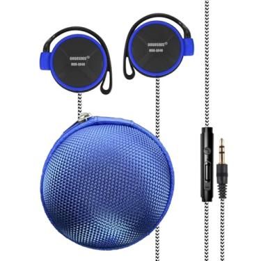 Imagem de GOGOSINIS Fones de ouvido intra-auriculares infantis confortáveis para escola com almofadas de esponja macia, ganchos ajustáveis, conector de 3,5 mm e capa de fone de ouvido - perfeito para tablets e