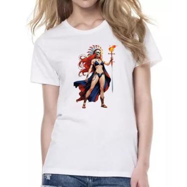 Imagem de Camiseta Baby Look Guerreira indigena xama - Alearts, M