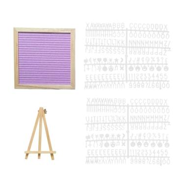 Imagem de Generic Quadro de feltro com letras, enfeite de mesa, moldura de madeira, quadro de mensagens trocável para casamento, Roxo