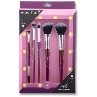 Imagem de Macrilan Kit Com 5 Pincéis De Maquiagem Para o Rosto, Brilhe Como Nunca ED014
