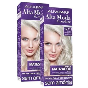 Imagem de Kit 2X Corretor Matizador Creme Altamoda Alfaparf Louro Platina Cinza Super Intenso 12....