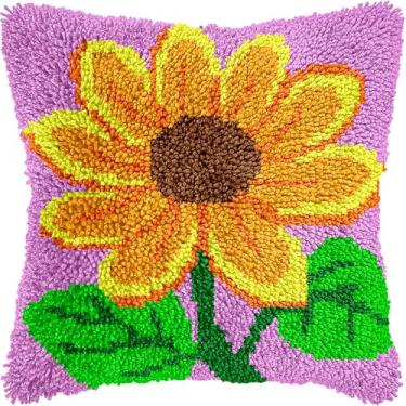 Imagem de Kits de travesseiro com gancho de trava para adultos e crianças iniciantes, kit de travesseiro com gancho de trinco para fazer artesanato para meninas, meninos, presentes de Natal, tela impressa, fio