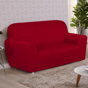 Imagem de Capa De Sofá Lisa Coladinha 2 e 3 ou 4 Lugares/Capa de Poltrona 1 Lugar (VERMELHO,2 Lugares)