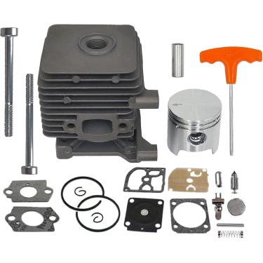 Imagem de Pistão de substituição de cilindro de 34 mm para Stihl FS38 FS45 FS46 BR45 KM55 HL45 HS45 MM55 aparador de escova BG85 BG55 BG45 BG46 Soprador com parafuso de rosca, kits reconstruídos, substitui