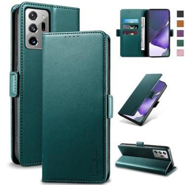 Imagem de YunuBeyii Capa Carteira para Samsung Note 20 Ultra - [Bloqueio RFID] Capinha Flip Magnética para Celular de Couro PU de Luxo com Suporte,Case Proteção,Rsistente,Antichoque, Verde