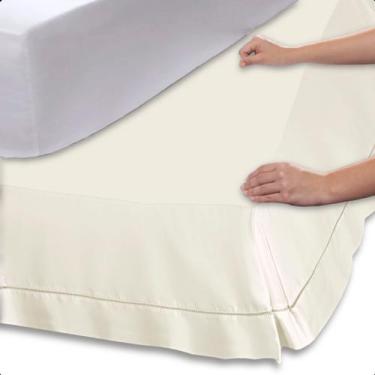 Imagem de Saia para Cama Box Solteiro Ponto Palito Encaixe Prático - Bia Enxovai
