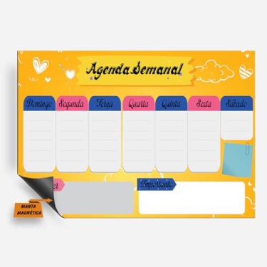 Imagem de Planner Imã de Geladeira - Quadro Lousa Magnética - Planejamento Mensal Semanal 20x30cm ou 30x40cm (61, 30x40cm)