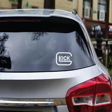 Imagem de Adesivo de vinil Safe Action Gun Pistol Perfection para carro, caminhão, armário, caixa de correio, geladeira, garrafa de água, frasco, laptop, veterano militar (G-branco)