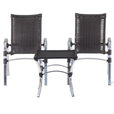 Imagem de Kit 02 Cadeiras Alumínio e Mesa Emily para Área Externa Varanda Edícula Sacada Piscina Jardim