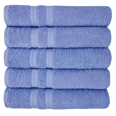 Imagem de Kit 5 Toalhas Super Grossa E Felpuda Macia 80x150cm Beka - Azul Claro Azul Claro
