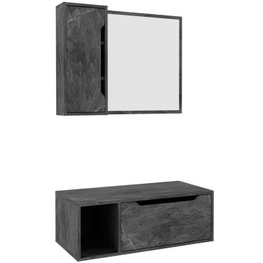 Imagem de Kit Gabinete e Espelheira de Banheiro 80 cm Karina