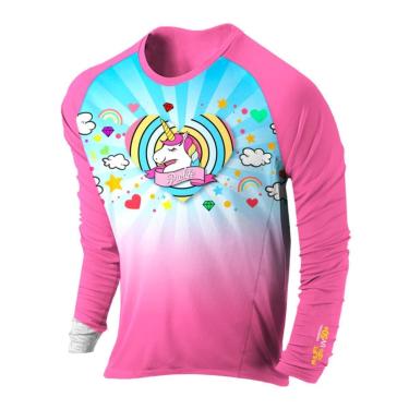 Imagem de Camiseta Proteção Solar Uv 50+ Infantil Criança Bebe-Feminino