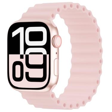 Imagem de Arctime Pulseira de silicone Ocean Solo compatível com Apple Watch Ultra/2 Series SE 10 9, 8, 7, 6, 5, 4, 3, 2 e 1 de 38 mm, 40 mm, 41 mm, 44 mm, 45 mm, 46 mm, 4, 3, 2 e 1