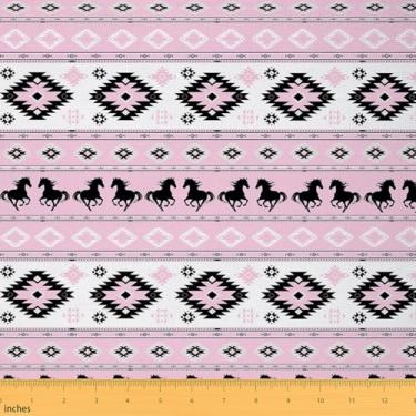 Imagem de Tecido de estofamento de cavalos de 2 jardas para cadeiras meninos meninas tecido nativo do sudoeste por jarda crianças mulheres homens ultra macio boho para casa faça você mesmo projeto decoração de