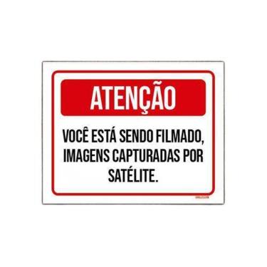 Imagem de Placa Atenção Você Está Sendo Filmado Imagens 27X35