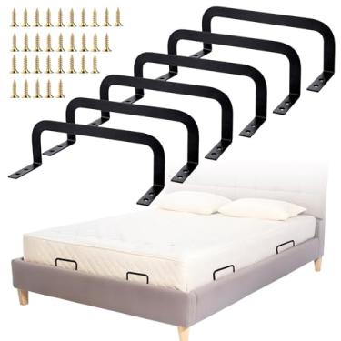 Imagem de 6 peças de barra de retenção de colchão, rolha deslizante antiderrapante para colchão, barra de parada de suporte de metal móvel deslizante para a maioria dos colchões de cama macios