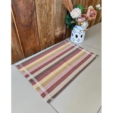 Imagem de Tapete Avulso Pequeno Zurich 67 x 46cm Tear Artesanal (Tons Terrosos Aquarela)