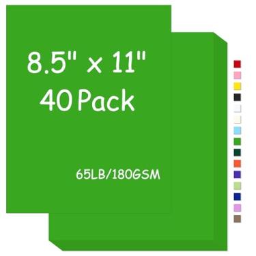 Imagem de Cartolina de 8,5 x 5,3 kg, verde escuro, capa de 180 g/m² para impressora, papel de cartão de cópia para impressão, convites, etiquetas de presente, cartão de Natal (verde escuro, 40 folhas)