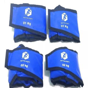 Imagem de Kit Caneleiras Peso 1Kg E 2Kg Tornozeleira Nattho