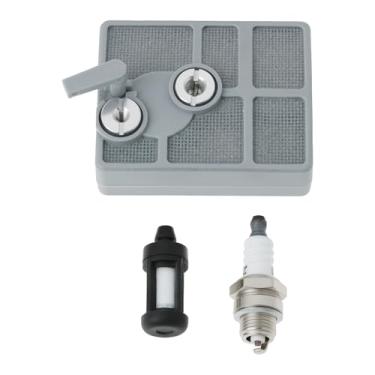 Imagem de Create idea 3 peças de filtro de ar de gasolina e vela de ignição 11131201602 compatível com Stihl 030 031 032 AV