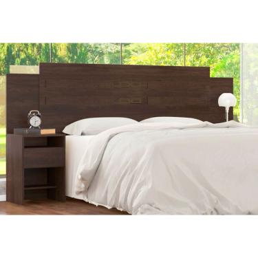 Imagem de Cabeceira Cama Box Madeirado Casal Triunfo 2Gavs-Demóbile Ébano Touch